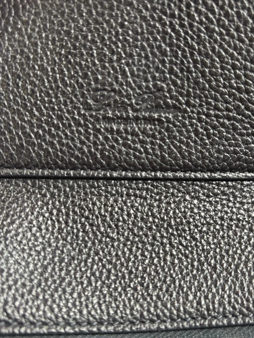 Loro Piana Black Grained Leather Top Handle Bag Quiet Luxury Handbag